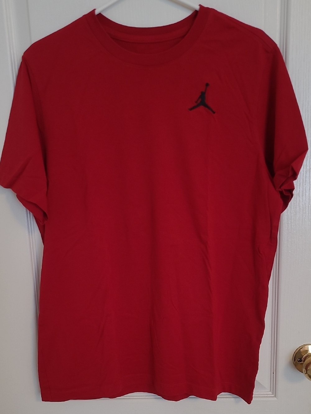 Jordan Red Short-Sleeve Crewneck T-Shirt with Black Jumpman